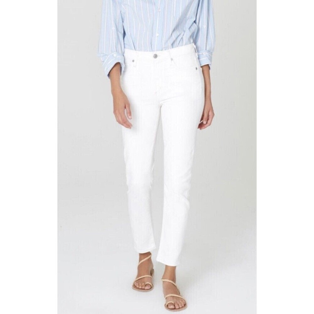 Citizens Of Humanity Harlow Ankle High Rise Slim Jeans In Sea Salt White Size 30 - Picture 11 of 15